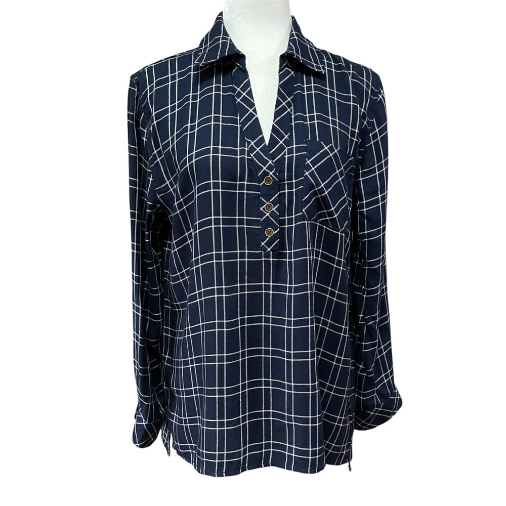 Ash & Ember Navy Blue Plaid Shirt US L